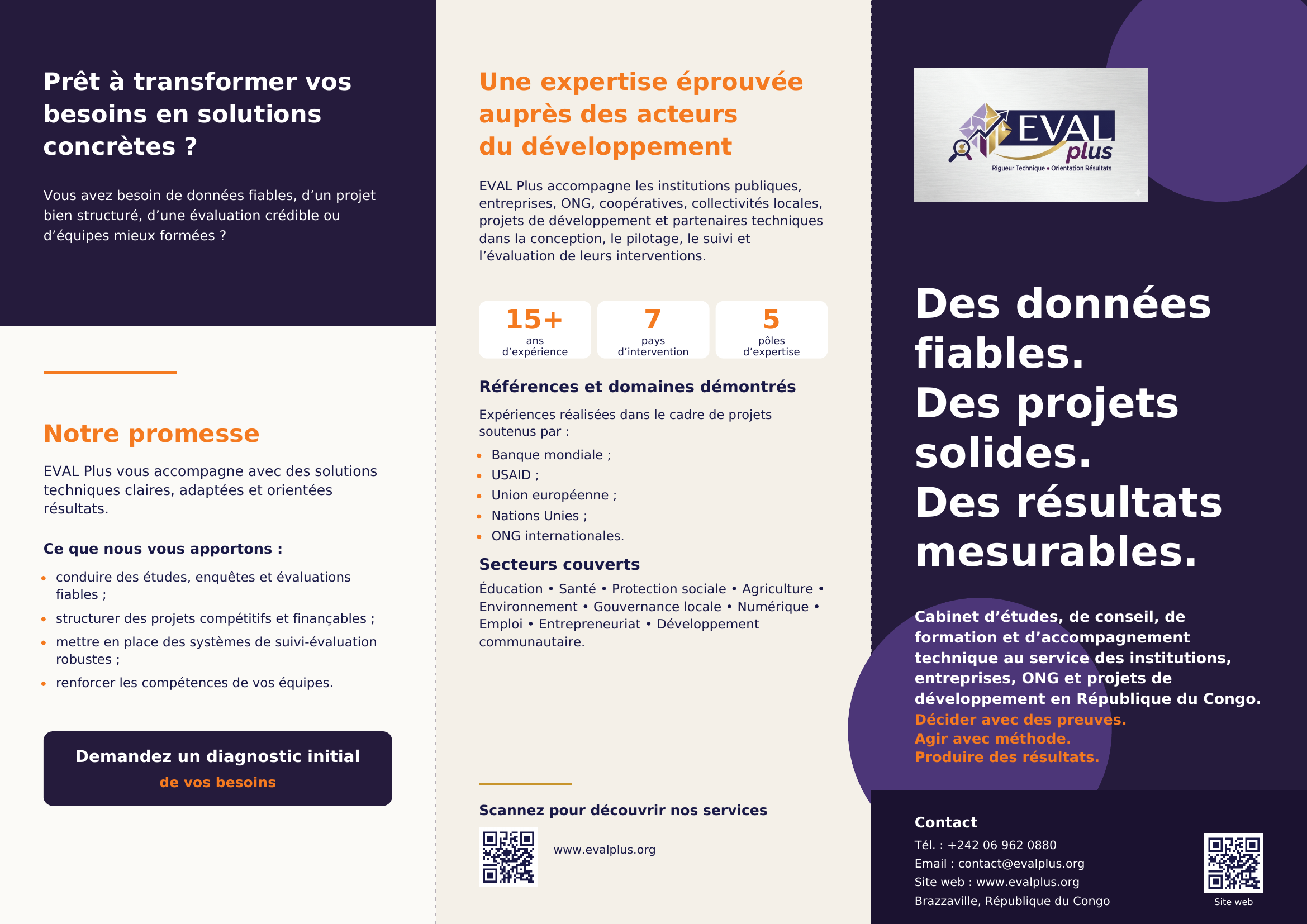 D&eacute;pliant de pr&eacute;sentation EVAL Plus - page 1
